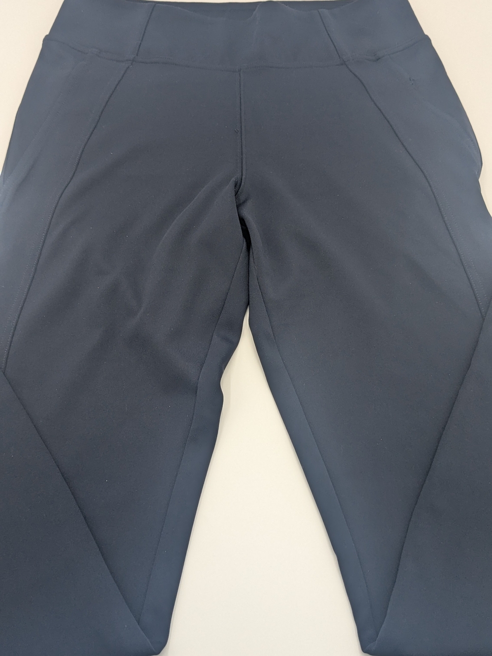Athleta Navy High Rise Ponte Leggings Pants Women's Medium Ankle Zip Pockets